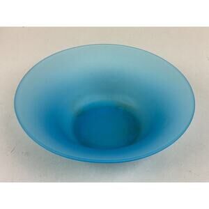 Tiffin Glass Sky Blue Satin Glass Console Serving Bowl - 9 1/4”